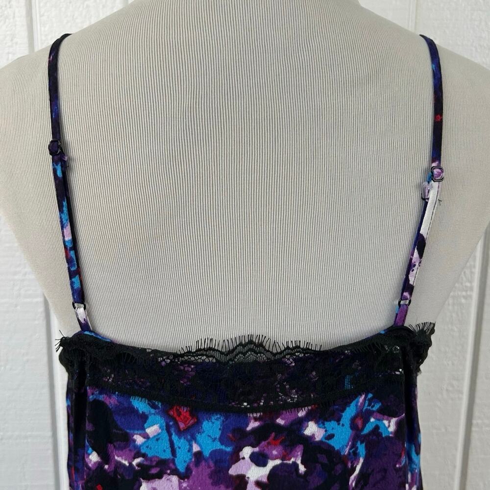Express Lace Slip Dress Women Medium Purple Floral Satin Mini Party Y2k Cocktail - Picture 8 of 9